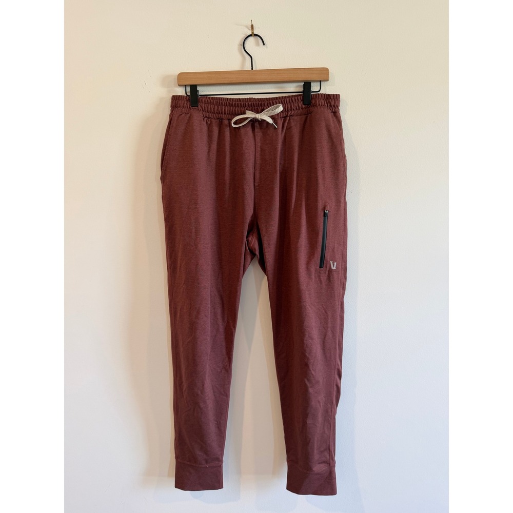 Vuori Mens Ponto Performance Joggers Mahogany Red Heather V416 Size L